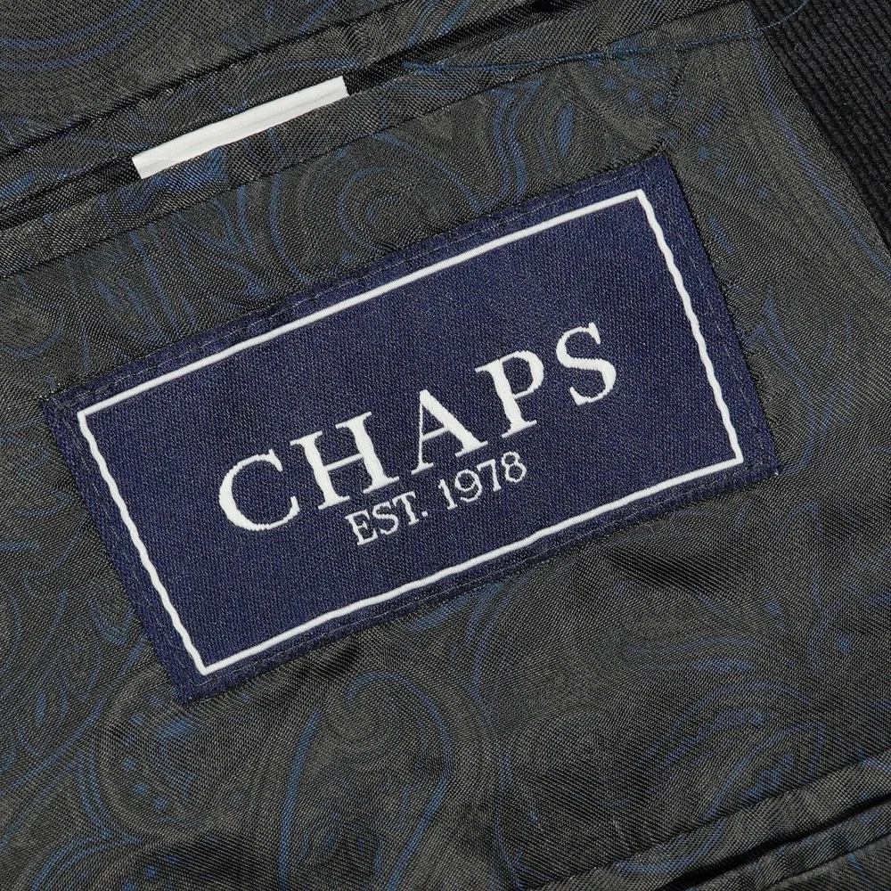 Chaps Blazer Mens 44R Black Corduroy Two Button Stretch Sport Coat Classic‎ Fit